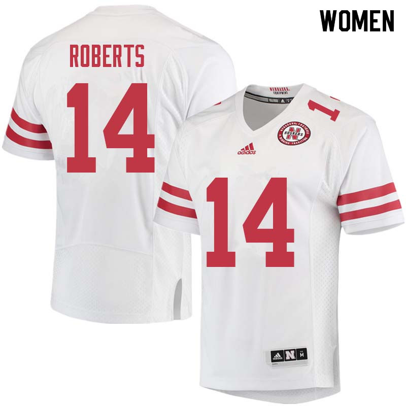 Women #14 Avery Roberts Nebraska Cornhuskers College Football Jerseys Sale-White